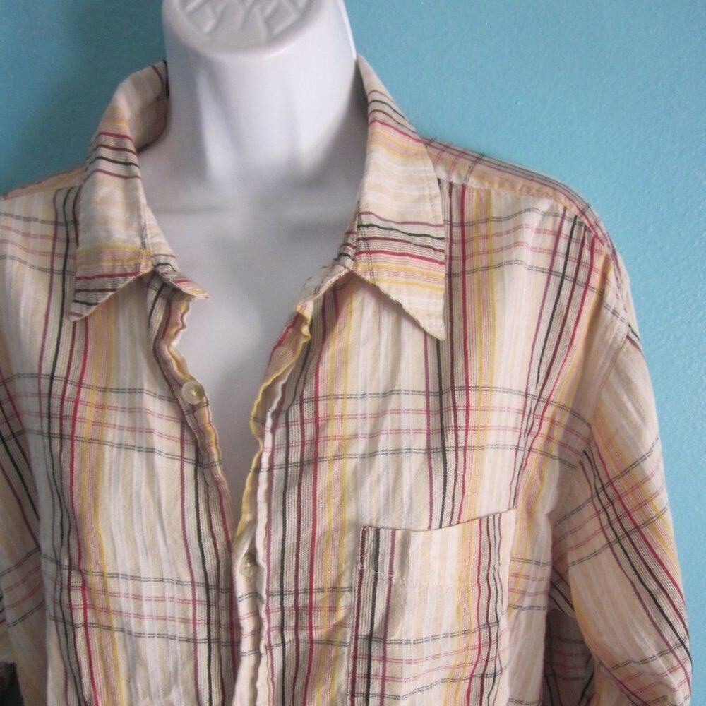 Urban Outfitters Women's Top Cotton M Plaid Vintage 2008 Cropped Boxy Shirt